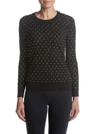 michael kors argyle studded stretch-knit pullover|Michael Kors Sweaters for Women .